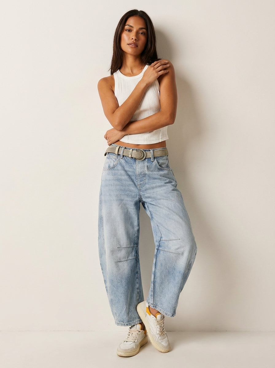 Women's Baggy Jeans High Waist – Relaxed Fit Wide Leg Denim