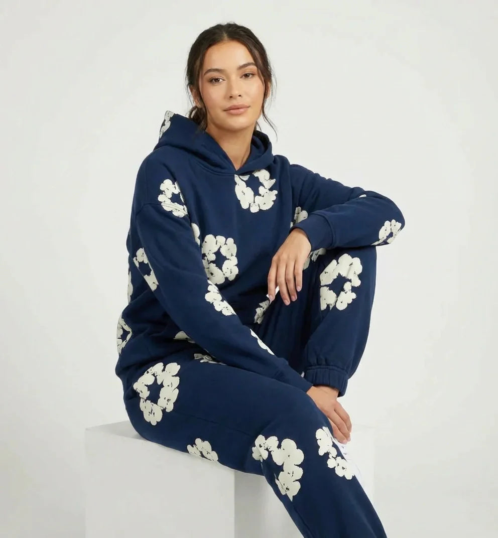 Floral Print Tracksuit Unisex – Hoodie & Jogger Comfortable Set