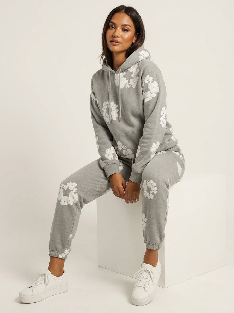 Floral Print Tracksuit Unisex – Hoodie & Jogger Comfortable Set