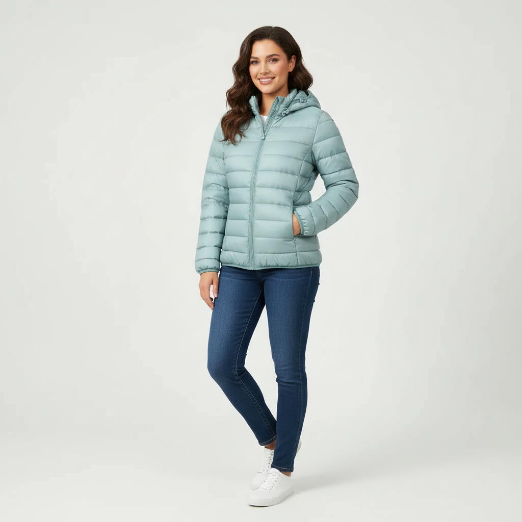 Women's Lightweight Puffer Jacket – Slim Fit Warm Winter Coat