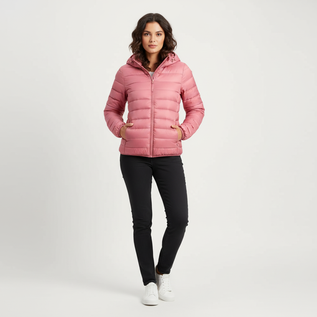 Women's Lightweight Puffer Jacket – Slim Fit Warm Winter Coat