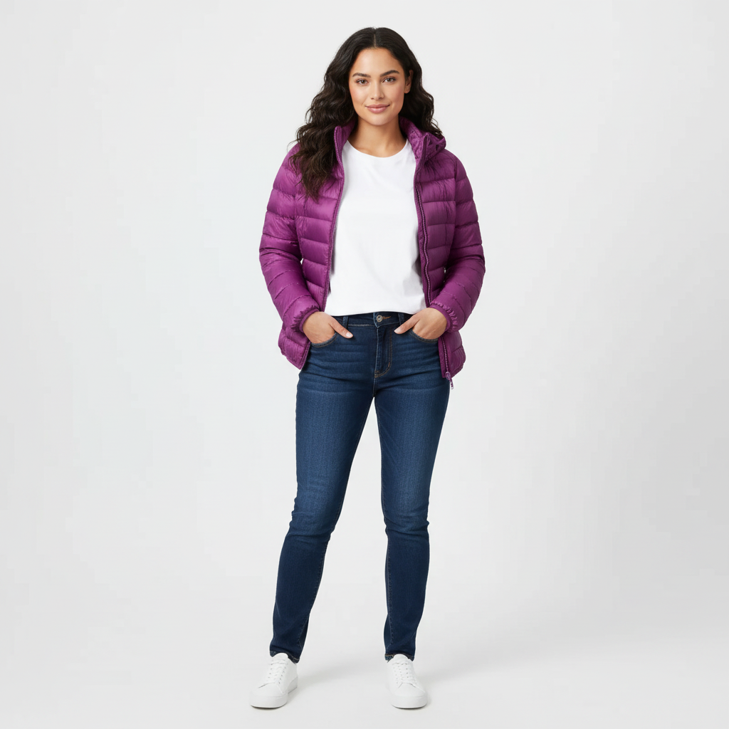 Women's Lightweight Puffer Jacket – Slim Fit Warm Winter Coat