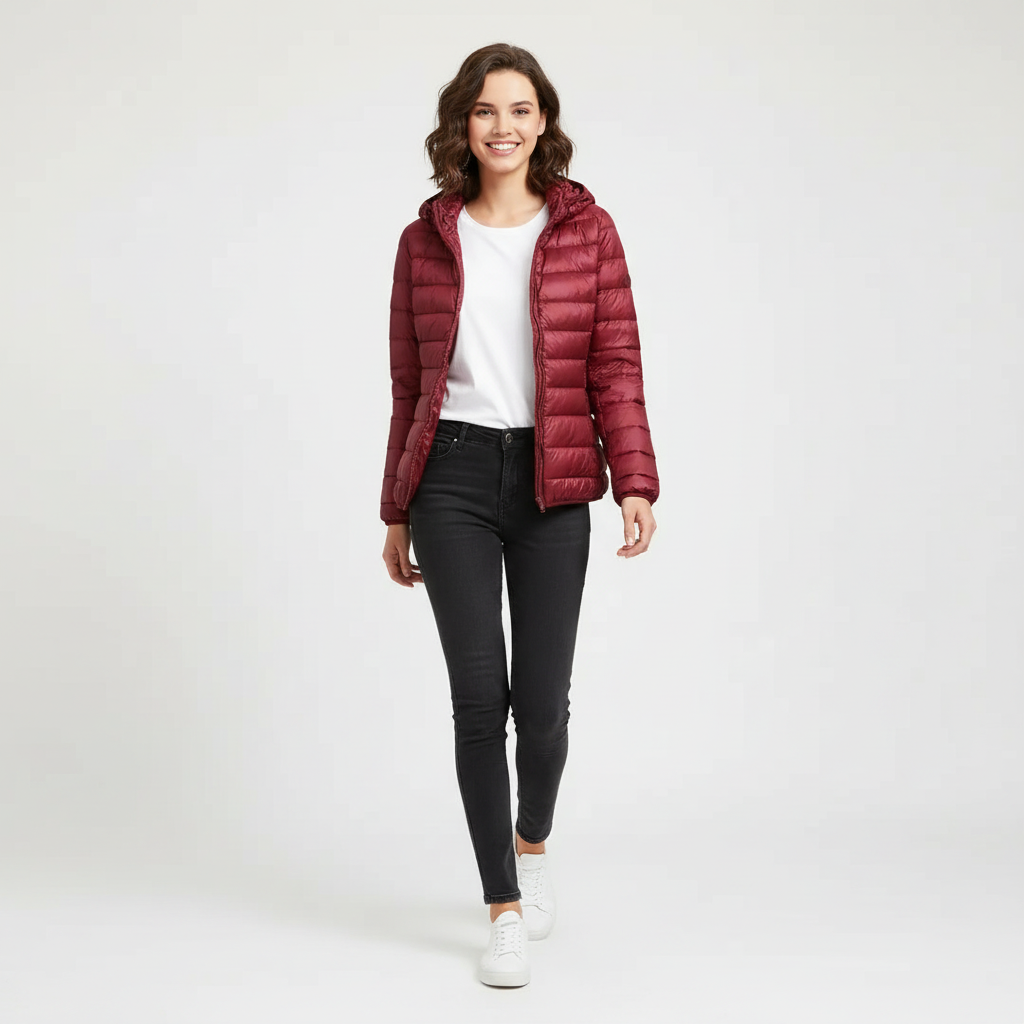 Women's Lightweight Puffer Jacket – Slim Fit Warm Winter Coat