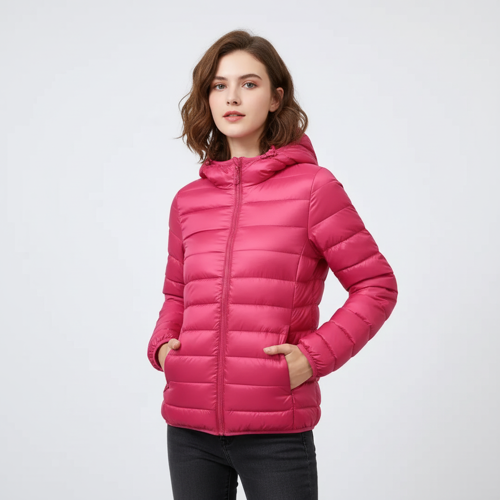 Women's Lightweight Puffer Jacket – Slim Fit Warm Winter Coat