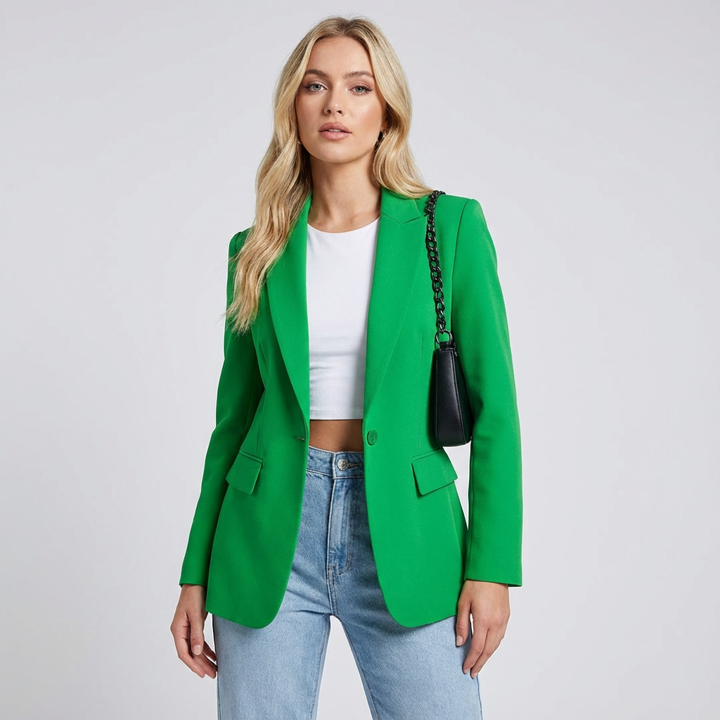 Women's Elegant Tailored Blazer – Timeless Fit Smart Casual Jacket