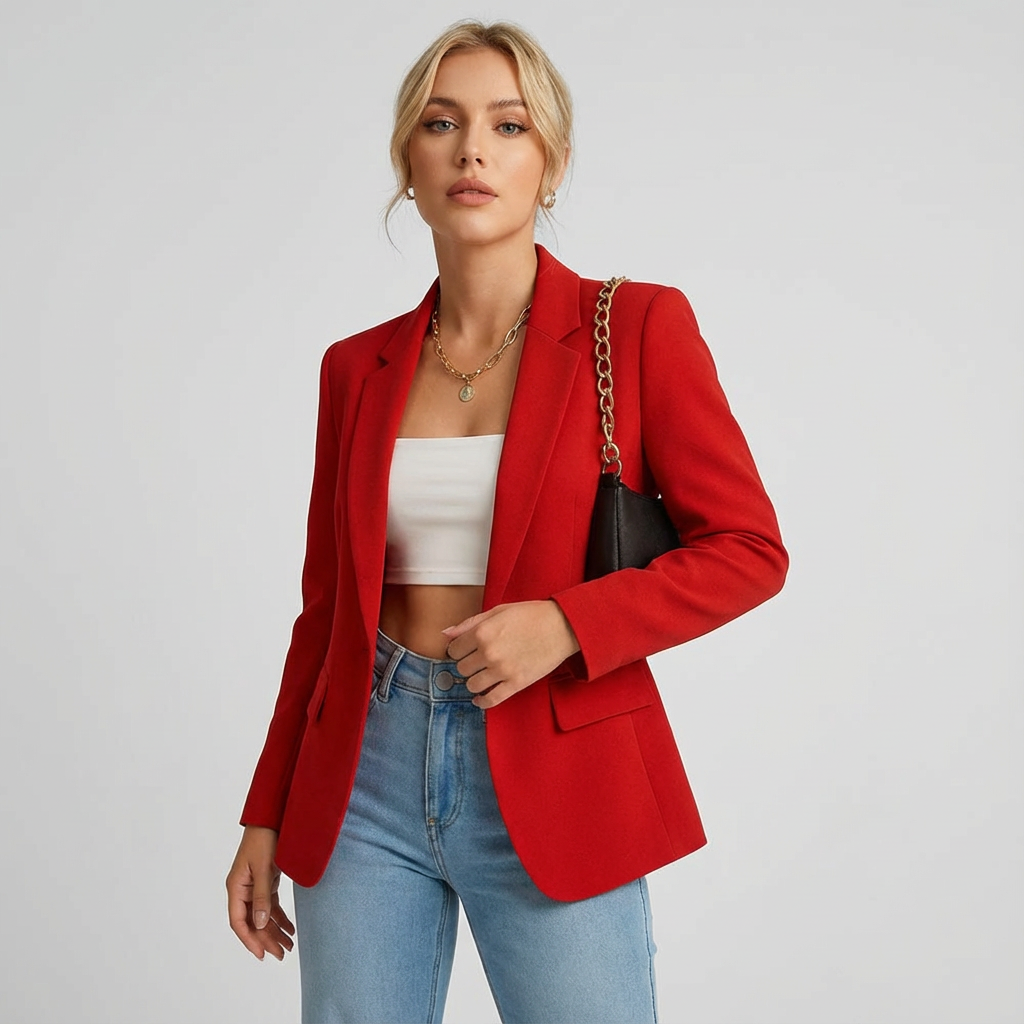 Women's Elegant Tailored Blazer – Timeless Fit Smart Casual Jacket