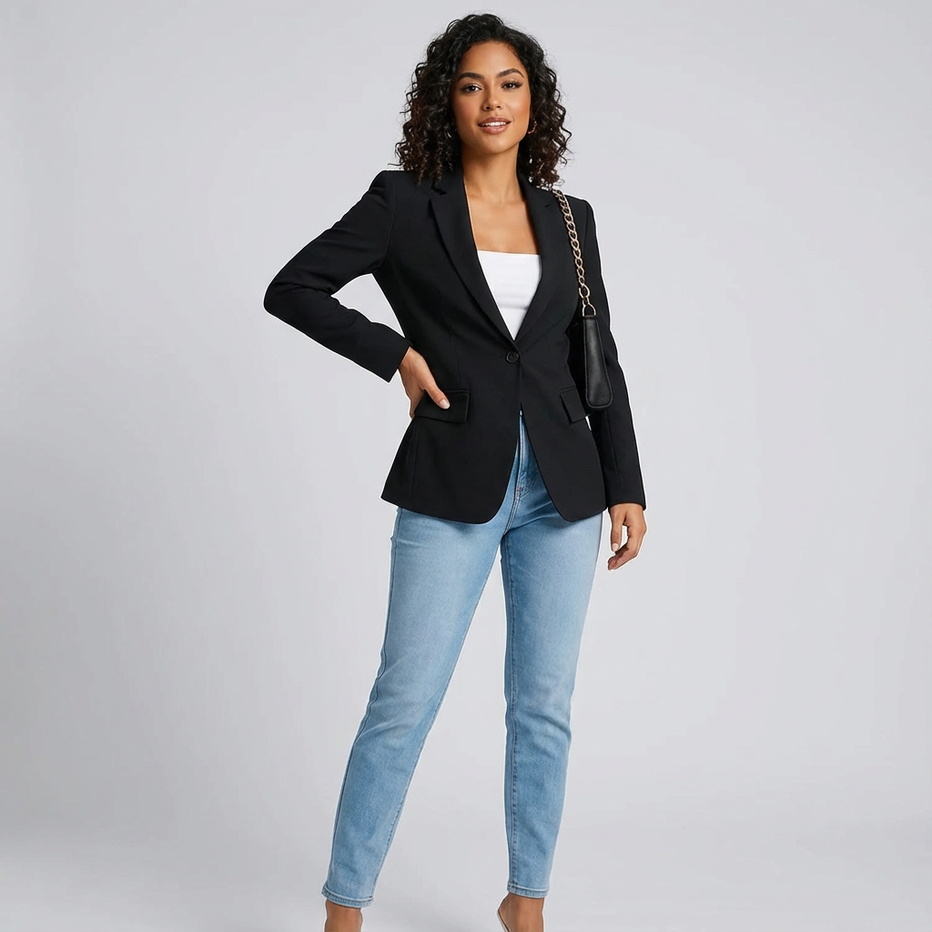 Women's Elegant Tailored Blazer – Timeless Fit Smart Casual Jacket
