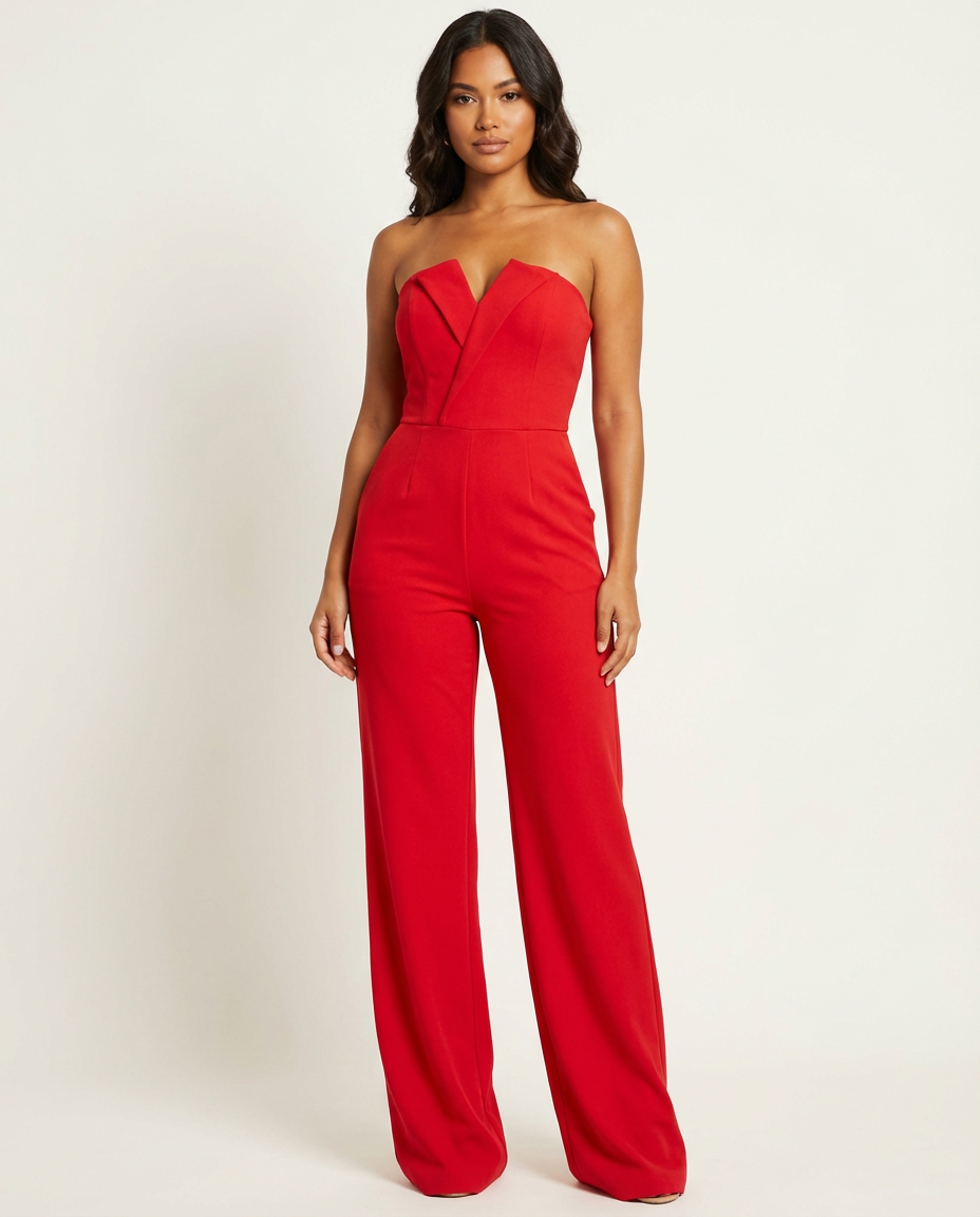Strapless Elegant Jumpsuit Women – Wide Leg Formal One Piece Valeria