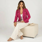 Women's Modern Blazer Jacket – Tailored Fit with Biker Details