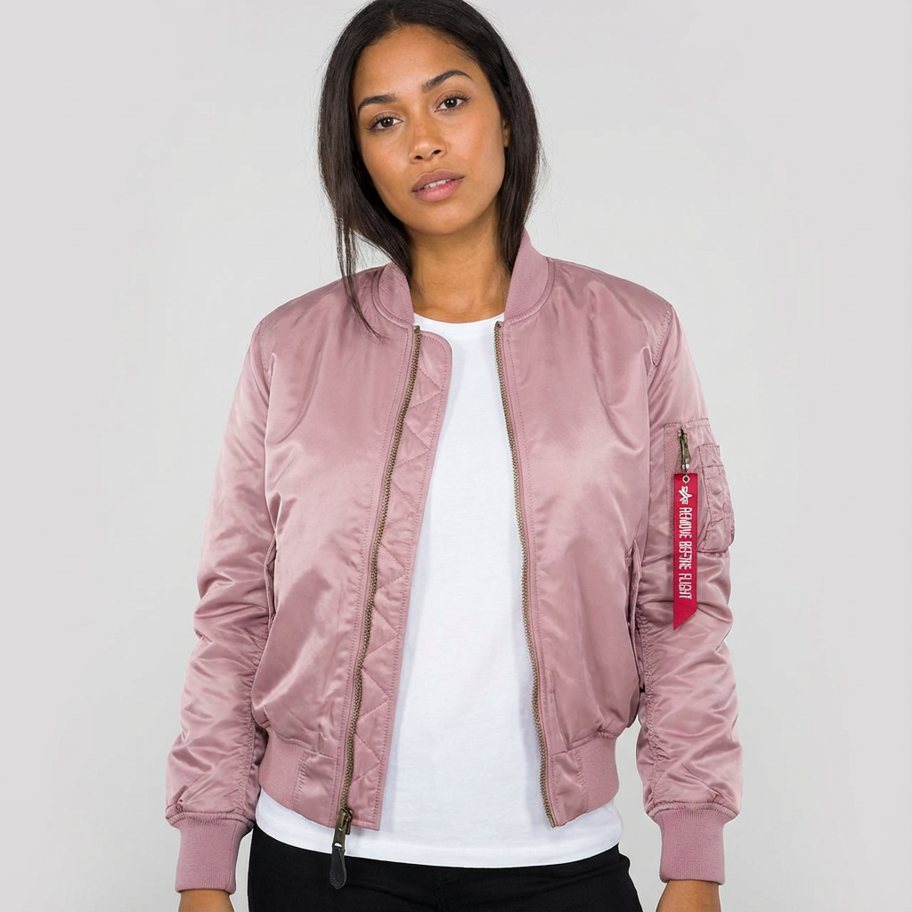 Women's Classic Bomber Jacket – Utility Detail Casual Zip Jacket