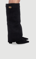 Women's Knee High Flare Boots – Pointed Toe Block Heel Boots