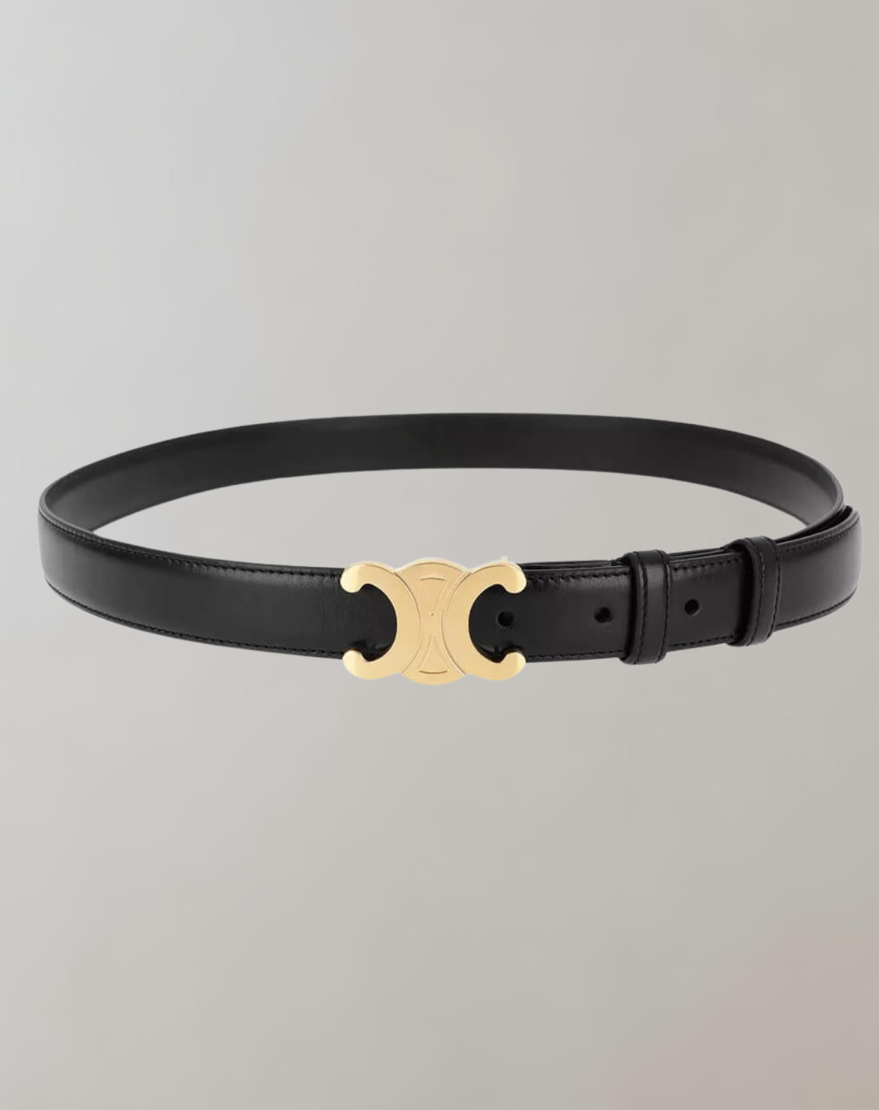 Minimalist Women's Belt with Gold Buckle – Elegant Slim Waist Belt
