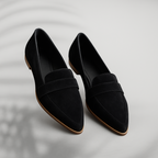 Women's Suede Loafers – Pointed Toe Slip On Elegant Flats