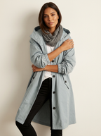 Water-Resistant Long Trench Coat Women – Lightweight Hooded Coat