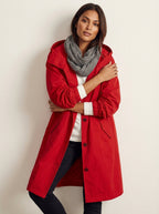 Water-Resistant Long Trench Coat Women – Lightweight Hooded Coat