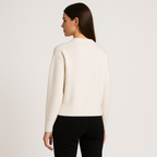 Women's Heart Knit Sweater – Soft Cozy Pullover with Heart Detail