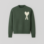 Women's Heart Knit Sweater – Soft Cozy Pullover with Heart Detail