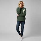 Women's Heart Knit Sweater – Soft Cozy Pullover with Heart Detail