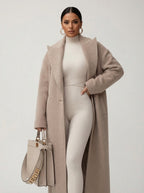 Women's Oversized Long Coat – Soft Elegant Relaxed Fit Jacket