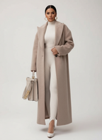 Women's Oversized Long Coat – Soft Elegant Relaxed Fit Jacket